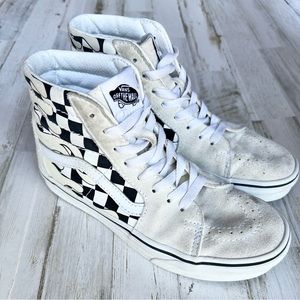 Vans Sk8 Hi Flame Checker Sz 4.5Y
